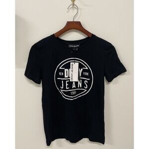 DKNY T Shirt Black Short Sleeves Cotton Modal Women's Size XS